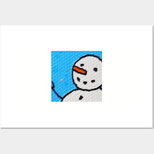 Snowman Portrait #5 Posters and Art